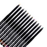 12 Colors Retractable Waterproof Eyeliner Set, Roll It Up Auto Eye Liner Pencil, Deep and Rich in Color, Long Lasting Fade Resistant